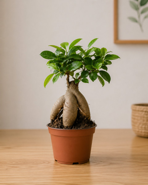 Фикус микрокарпа "Гинсенг" в горшочке