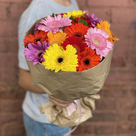 Герберы Букет из 15 гербер мини