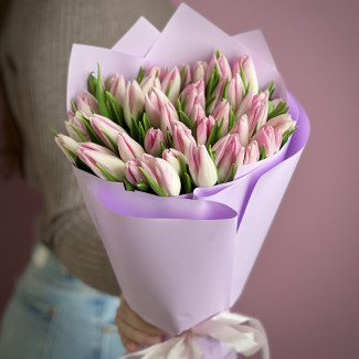 Тюльпаны Букет из 41 розового тюльпана