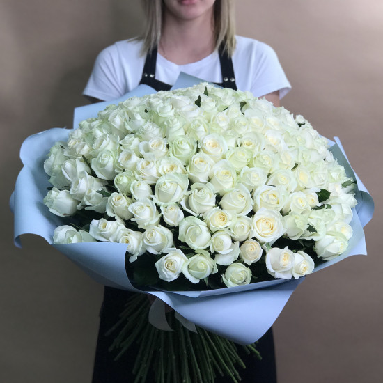 Розы Букет из 151 белой розы (70 см)
