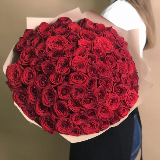 Розы Букет из 71 красной розы (60 см)