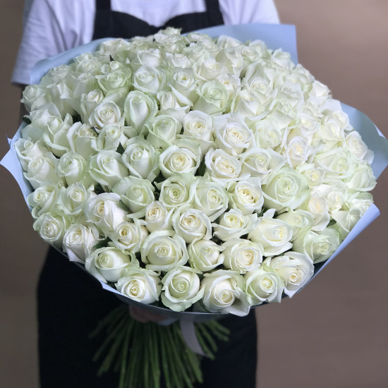 Розы Букет из 101 белой розы (70 см)