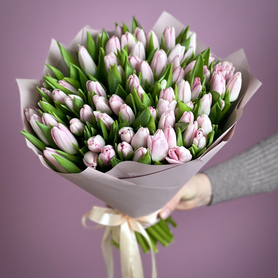 Тюльпаны Букет из 71 розового тюльпана