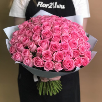 Розы Букет из 71 розовой розы (40 см)