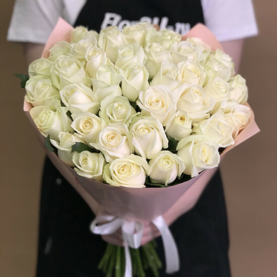 Букет из 45 роз Кения (Белый)