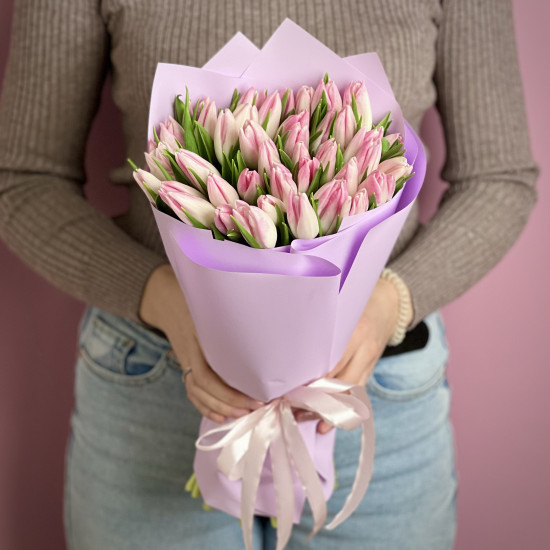 Тюльпаны Букет из 41 розового тюльпана
