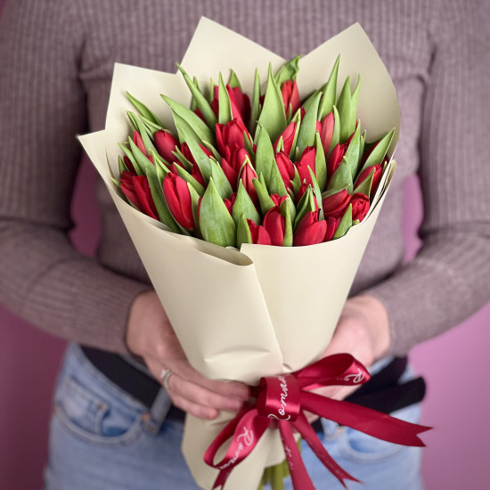 Тюльпаны Букет из 51 красного тюльпана