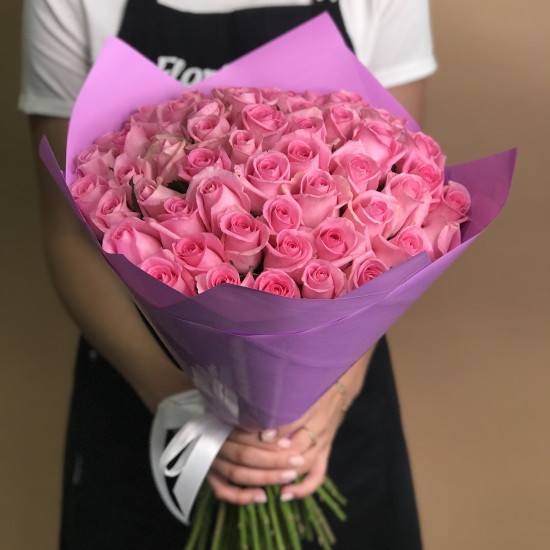 Розы Букет из 55 розовых роз (60 см)