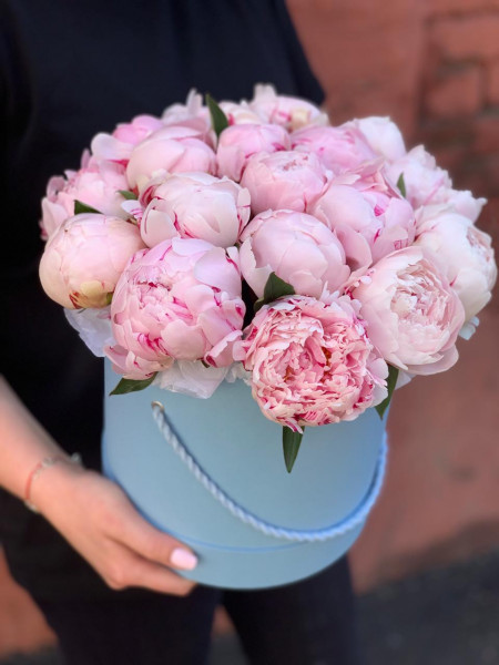 Пионы в шляпной коробке