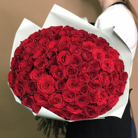 Розы Букет из 75 красных роз (60 см)