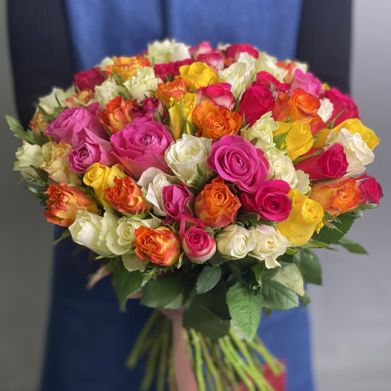 Букет из 71 розы Кения