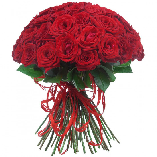 Букеты из роз Букет из 33 красных роз (50см)