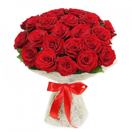 Букеты из роз Букет из 25 красных роз (50см)