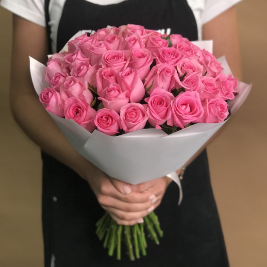 Розы Букет из 45 розовых роз (40 см)