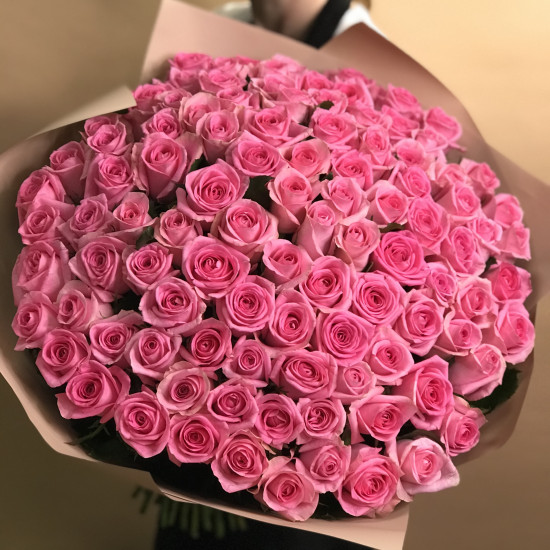 Розы Букет из 101 розовой розы (70 см)