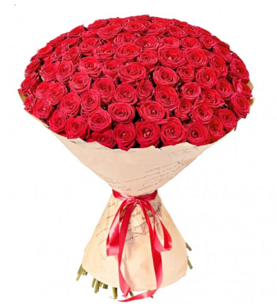 Букеты из роз Букет из 101 красной розы (50см) Удалено