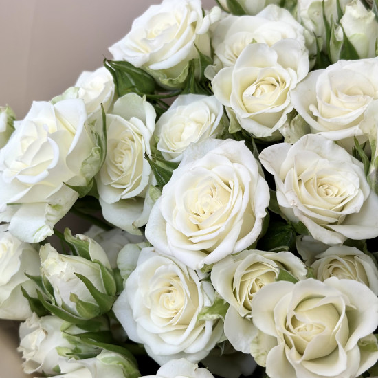 Кустовая роза Букет из 11 кустовых белых роз
