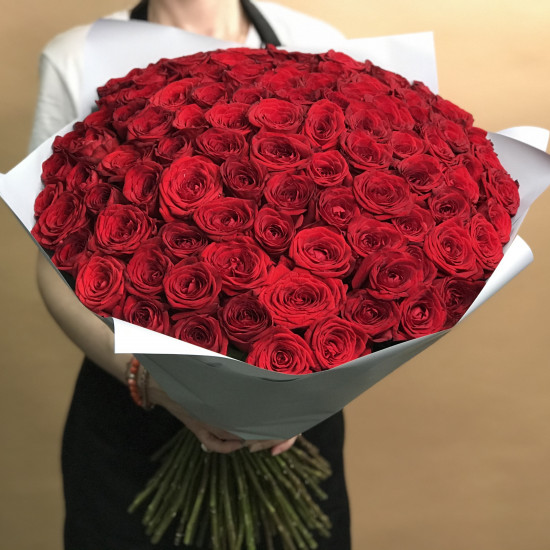 Розы Букет из 101 красной розы (60 см)