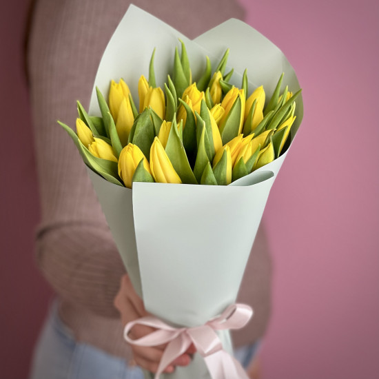 Тюльпаны Букет из 25 желтых тюльпанов