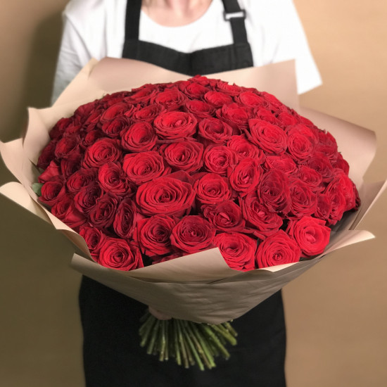 Розы Букет из 101 красной розы (40 см)
