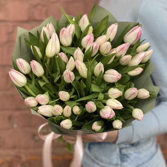 Тюльпаны Букет из 51 розового тюльпана