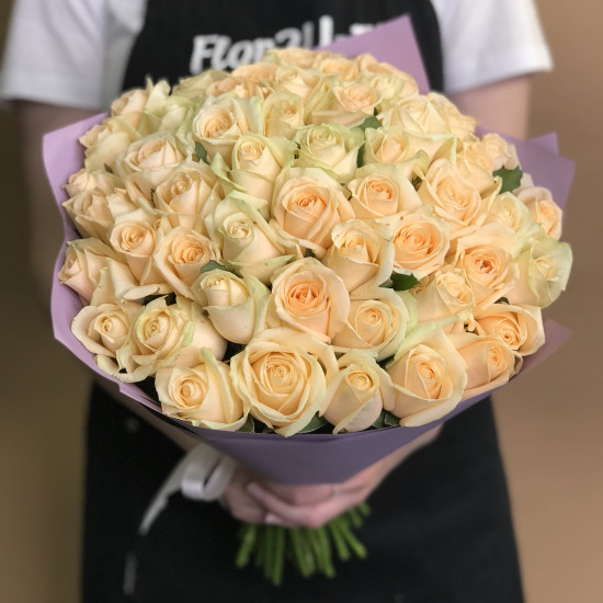 Розы Букет из 51 кремовой розы (50 см)