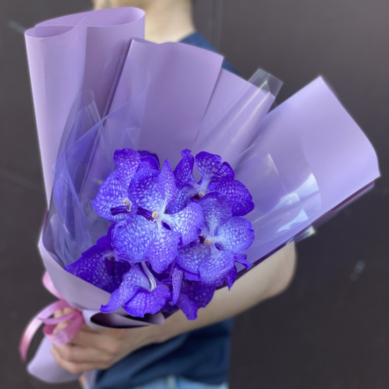 Орхидеи Букет из 9 синих орхидей