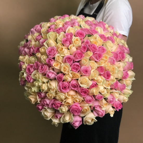Букеты из роз Букет из 201 розы (70см)