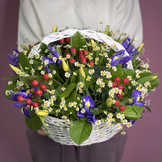 Корзина цветов Росинка