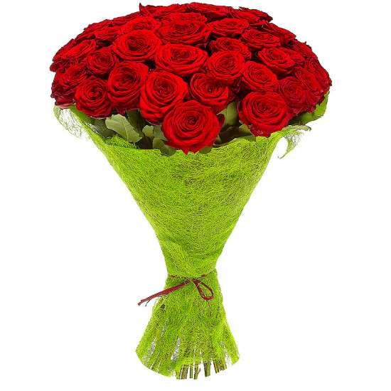 Букеты из роз Букет из 41 красной розы (50см)