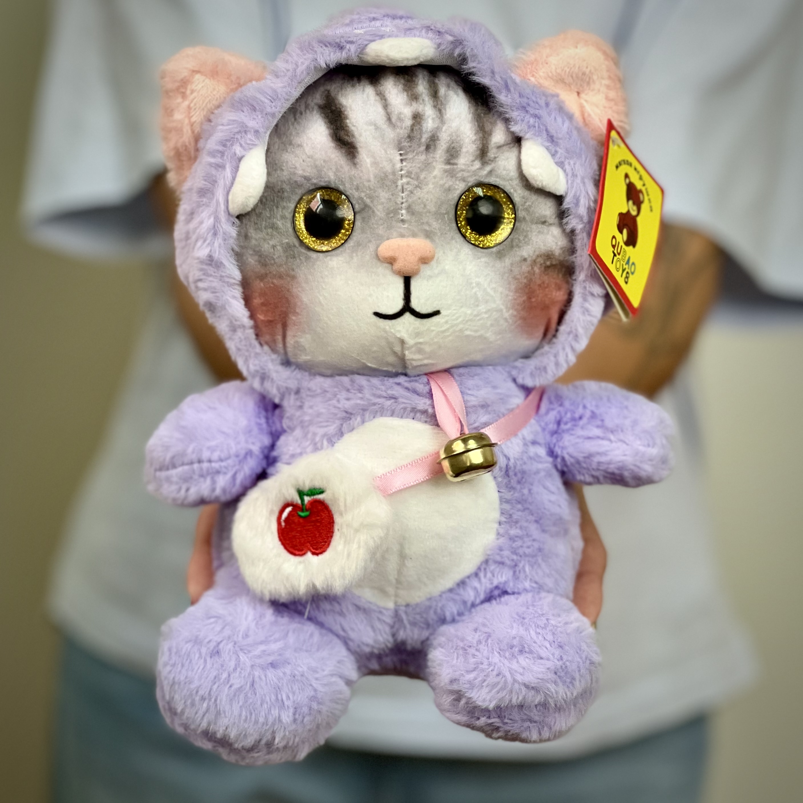 Мягкие игрушки Котик в капюшоне сиреневый (30 см)