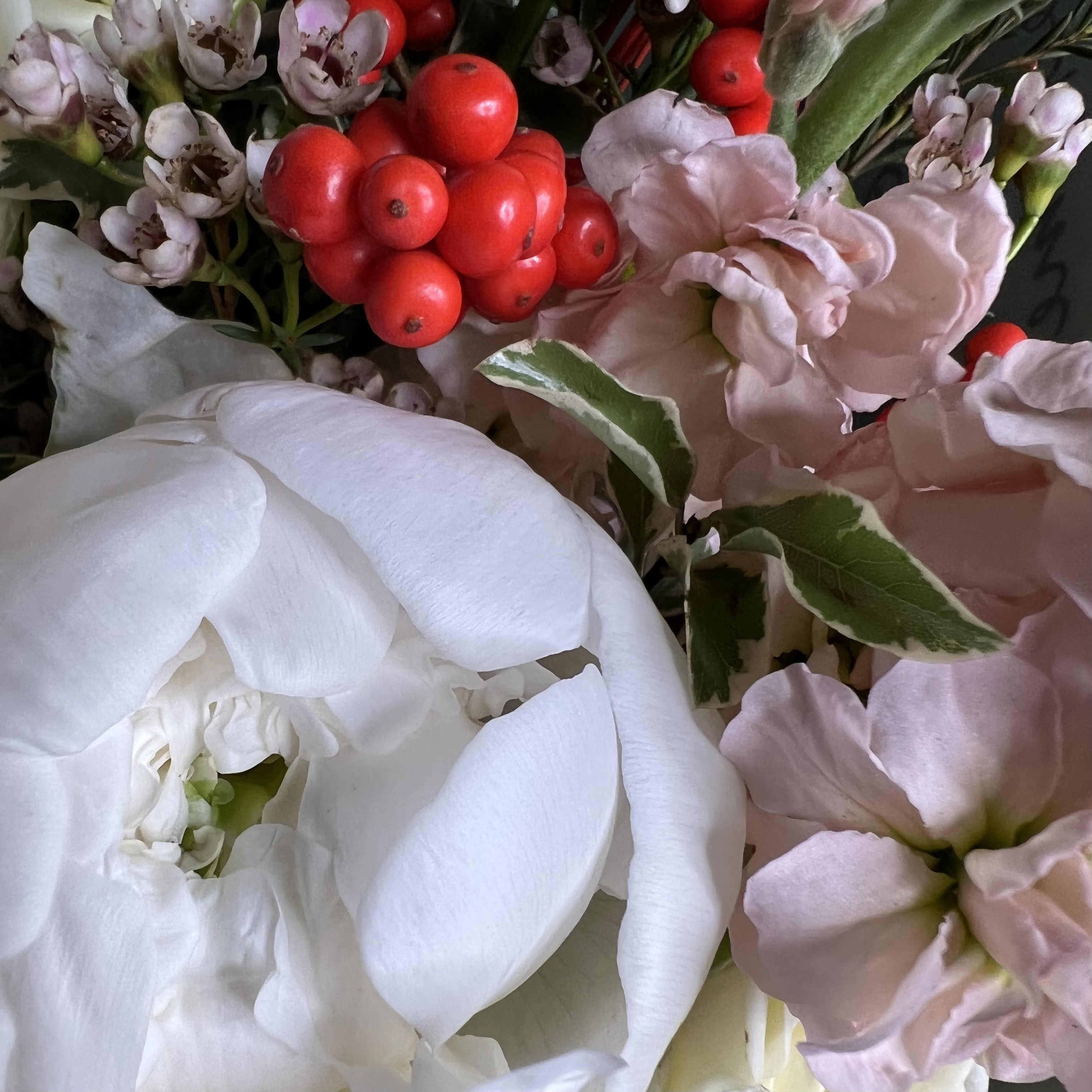 Пионы Букет Снегири