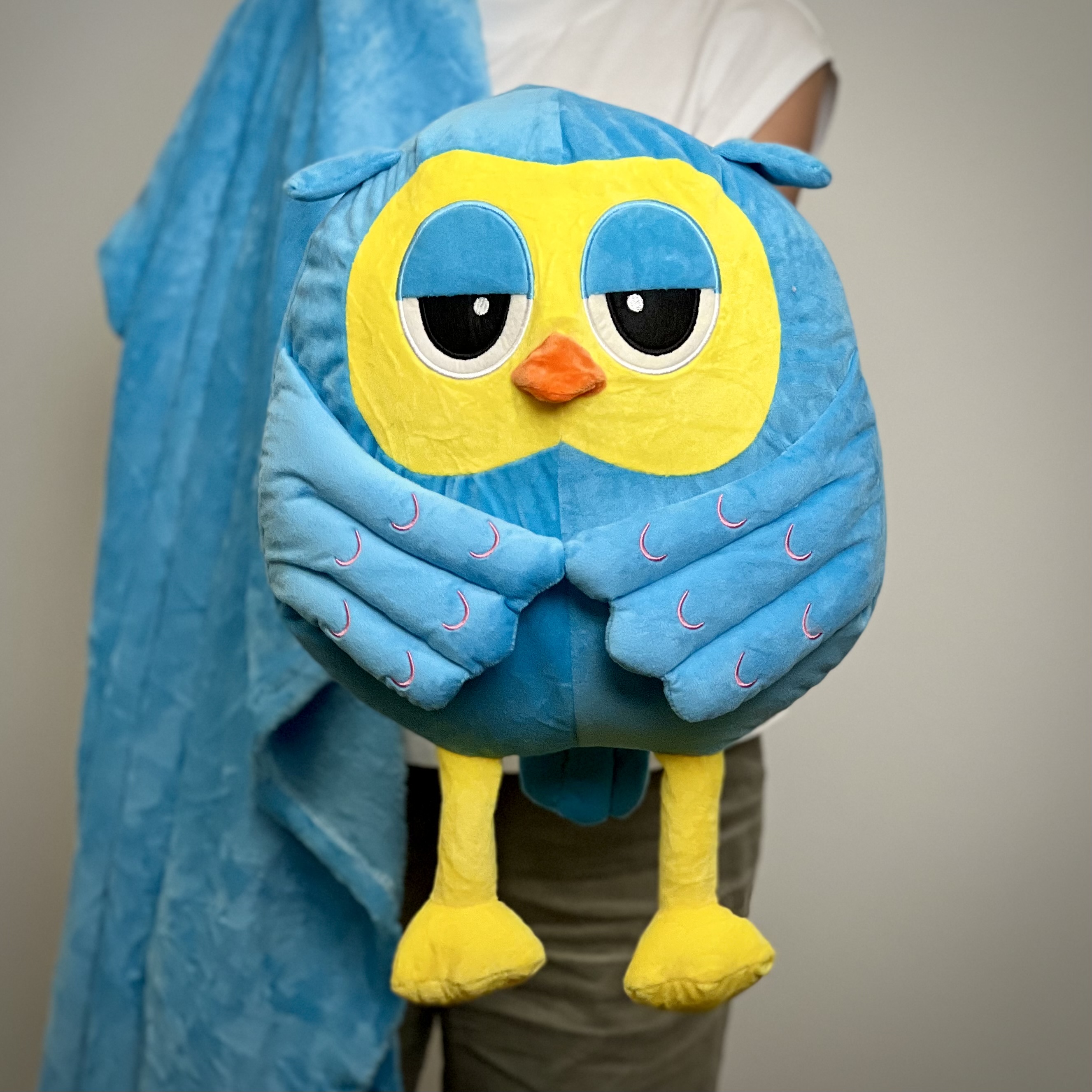 Сова-плед (голубая) плед игрушка сова