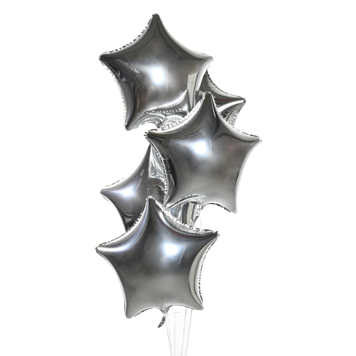 Воздушные шары Звезды (серебро) 5 шт. декоративные двухслойные воздушные шары 5 10 18 дюймов