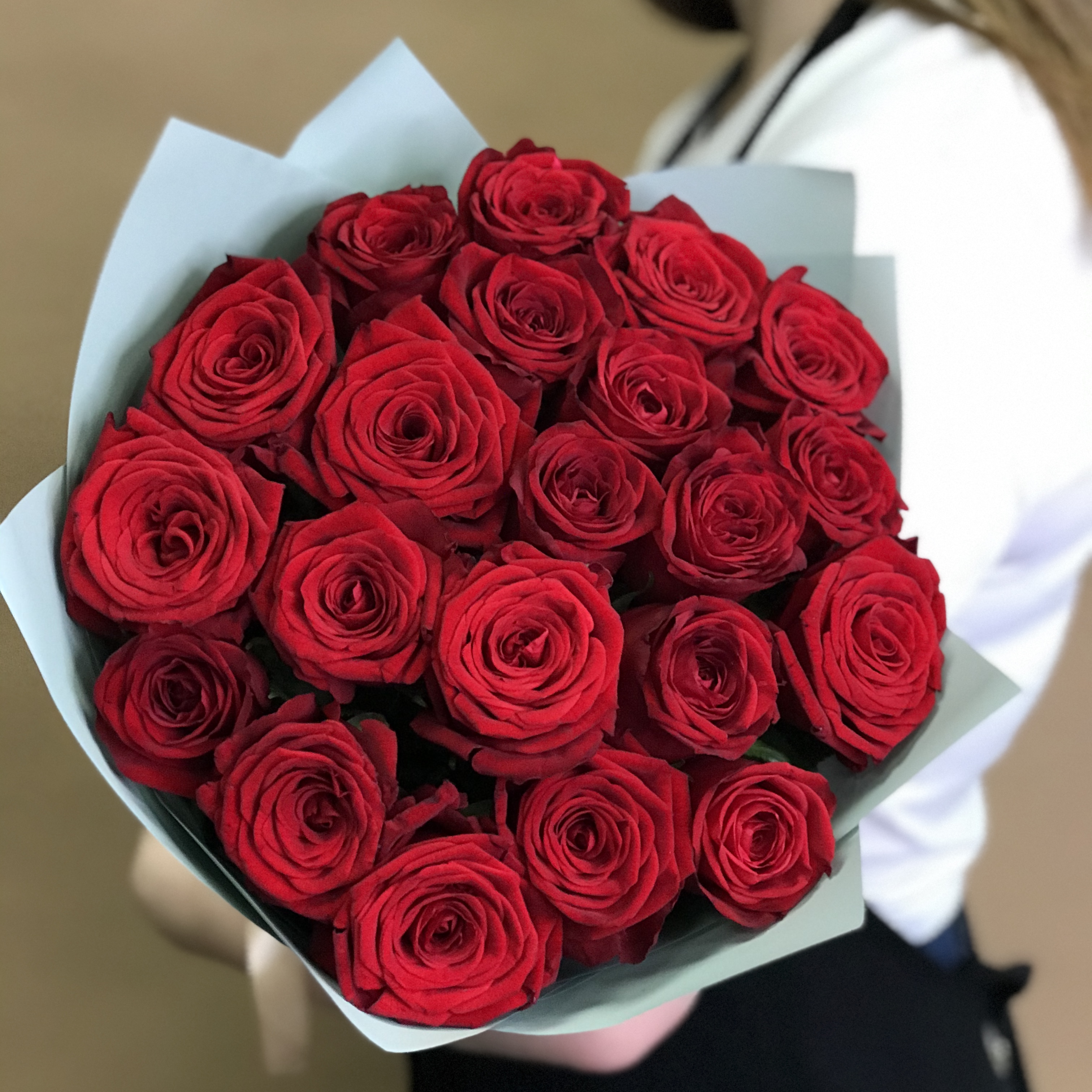Insta букеты Букет из 21 розы Кения (Красный)