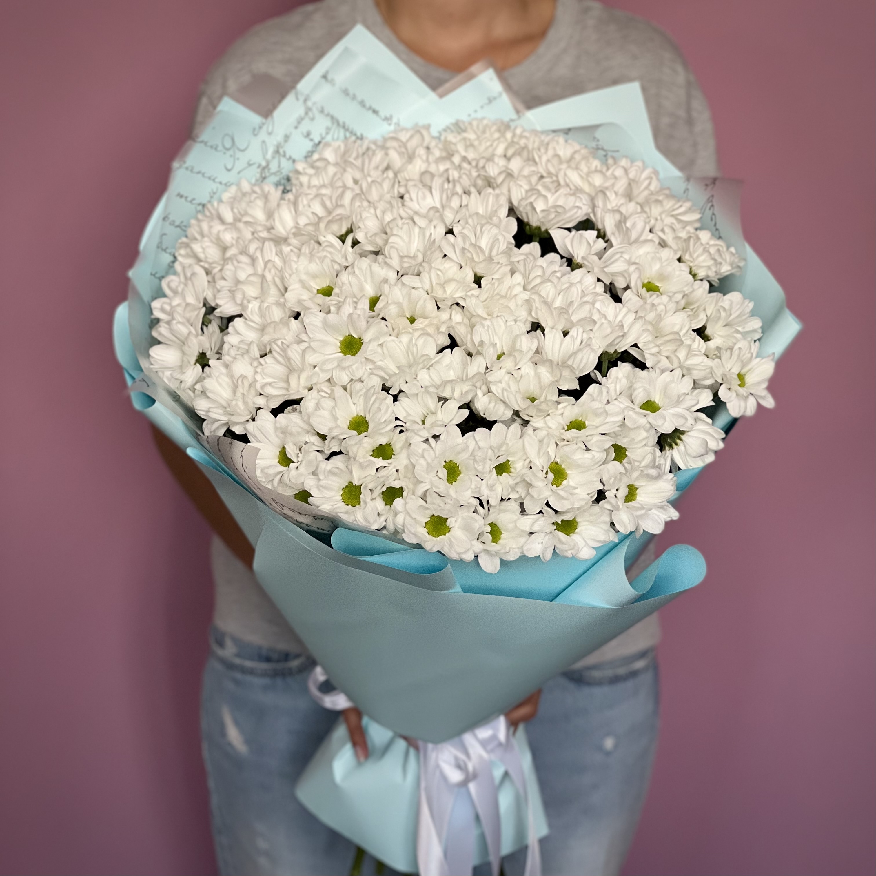 Хризантемы Букет из 25 кустовых хризантем