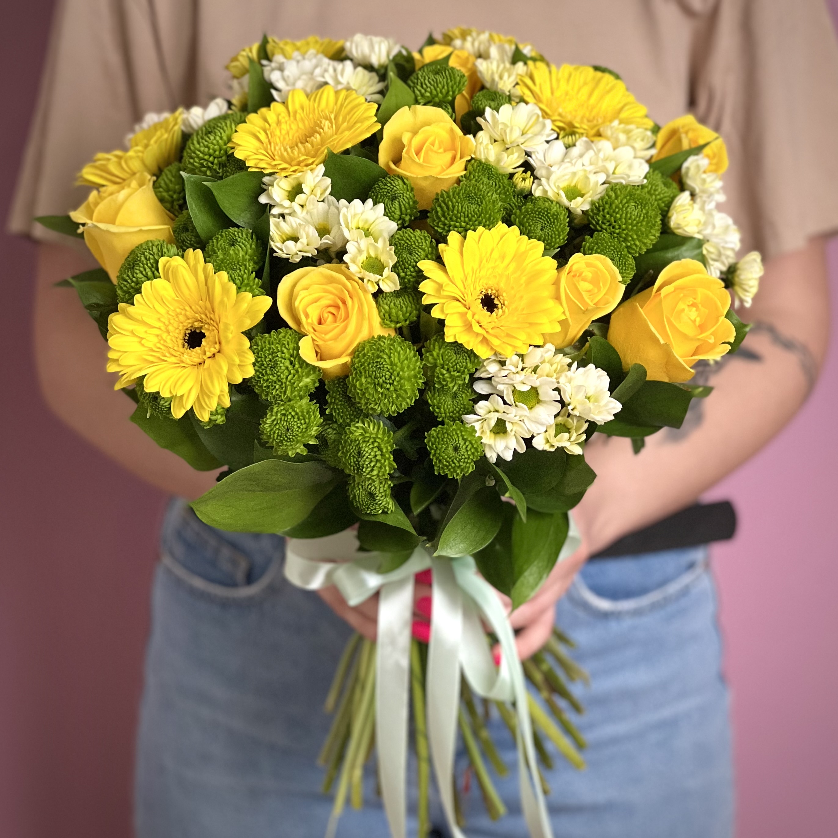 Хризантемы Букет Солнечный День