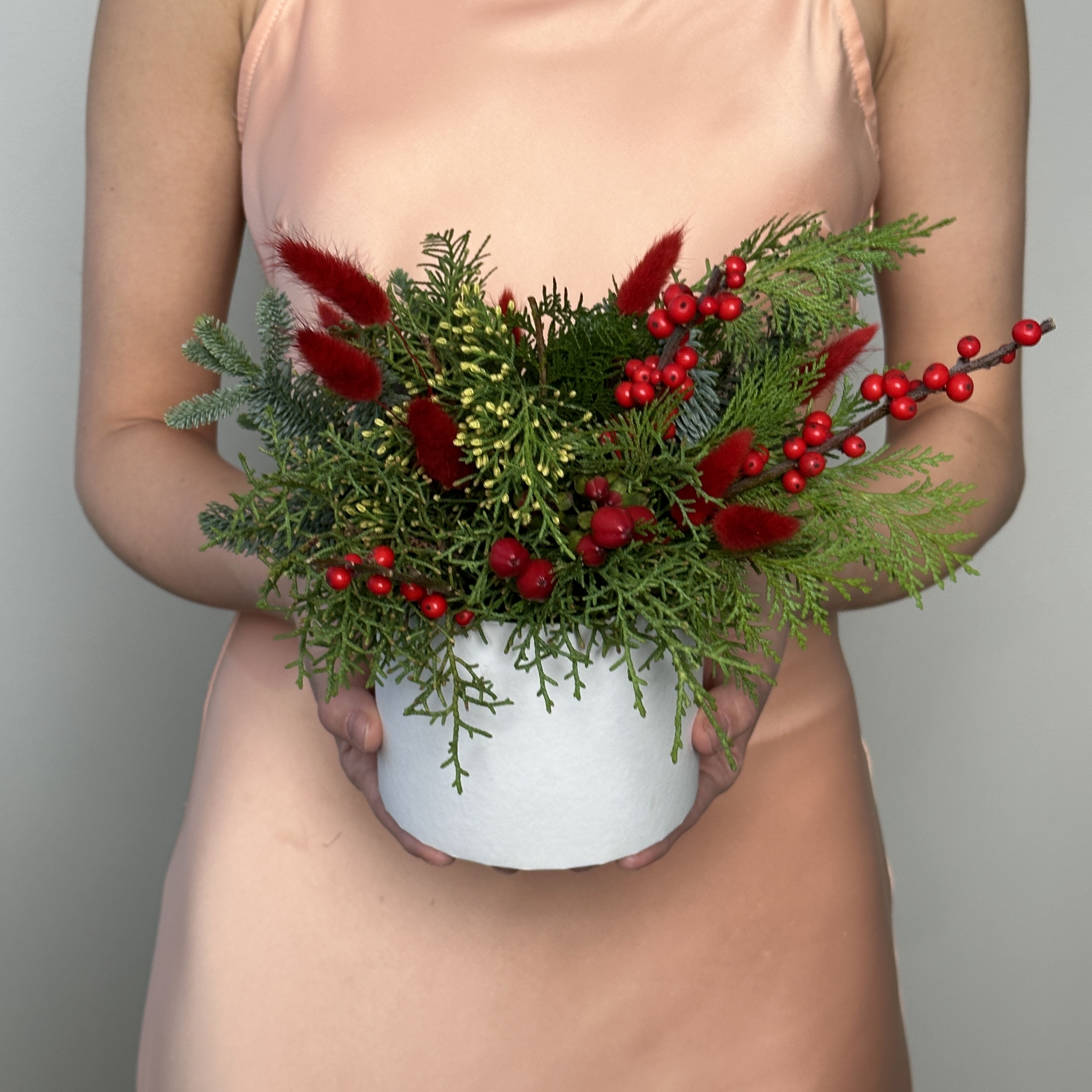 Новогодняя коллекция Новогодняя композиция в коробке Гриньетта