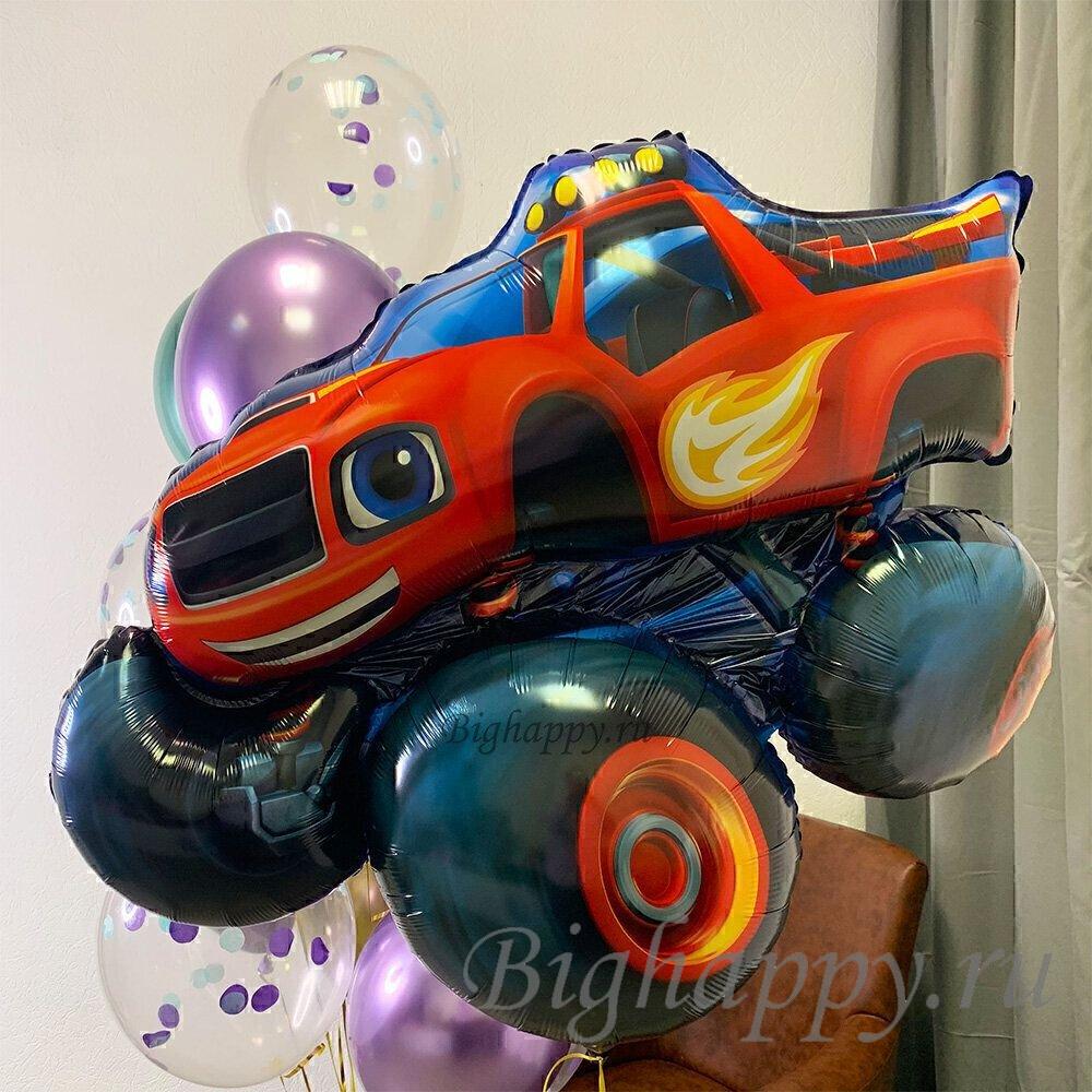 Для crm Фольгированный шар чудо-машинка "Вспыш" на детский праздник