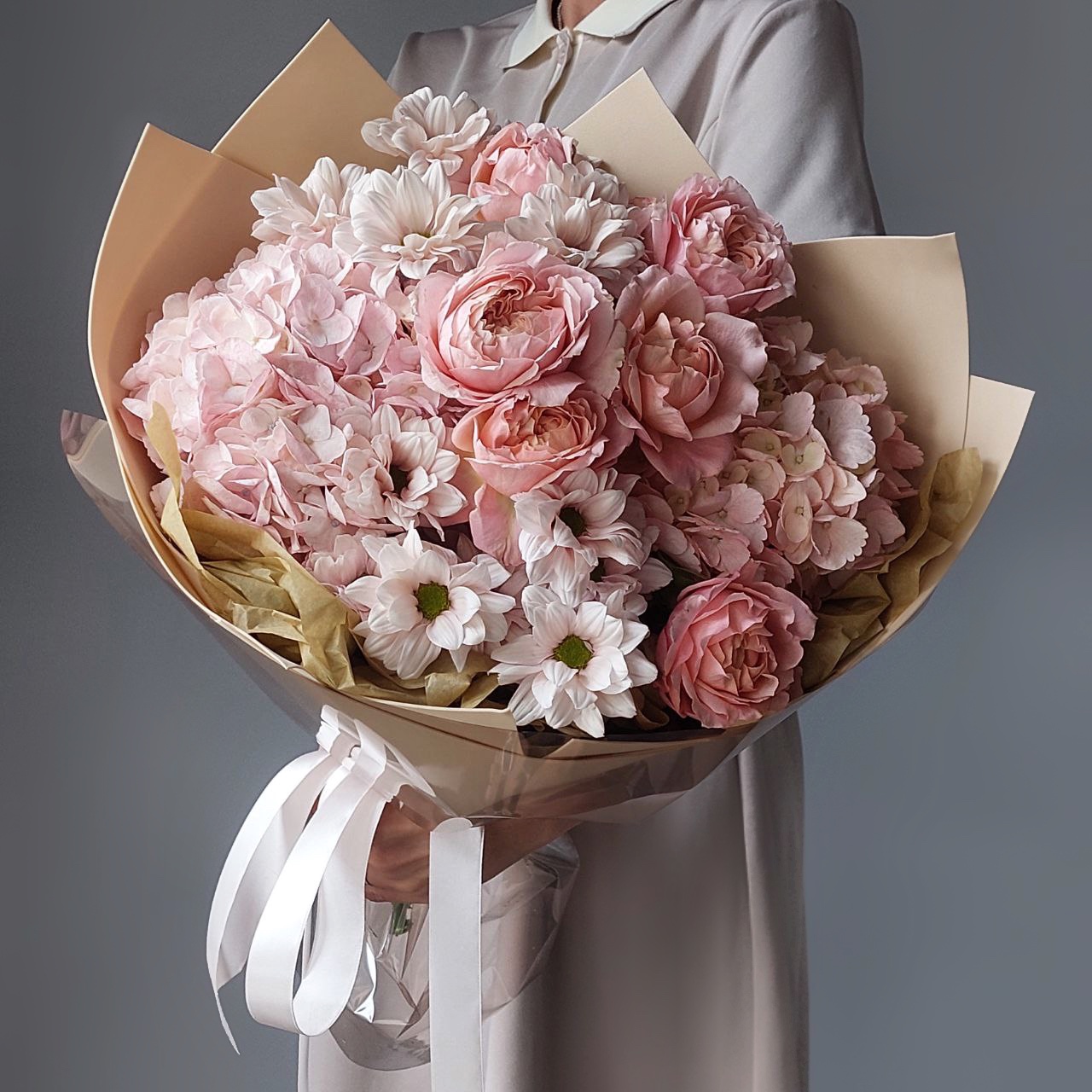 Хризантемы Букет Вуаль зефира