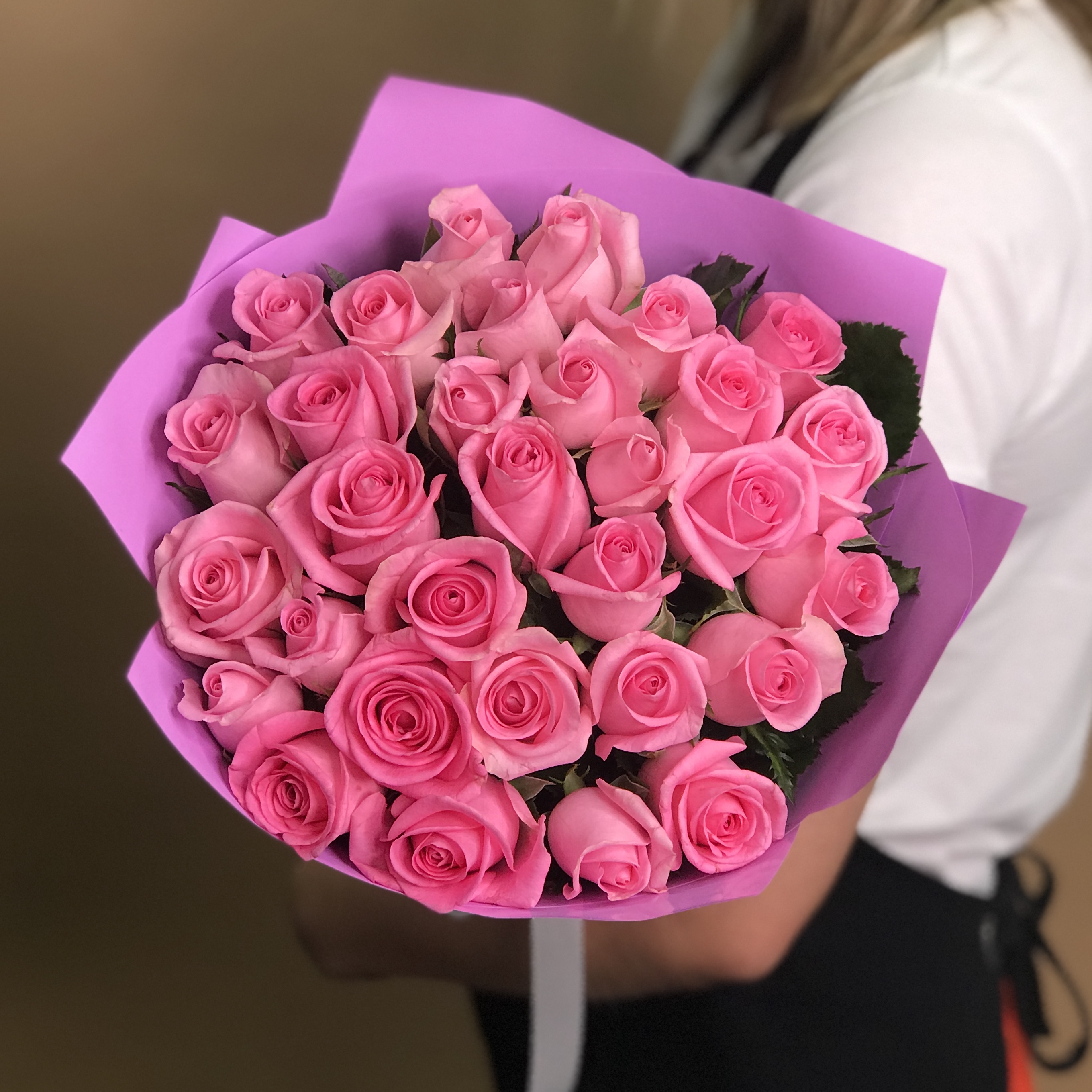 Розы Букет из 31 розовой розы (60 см)