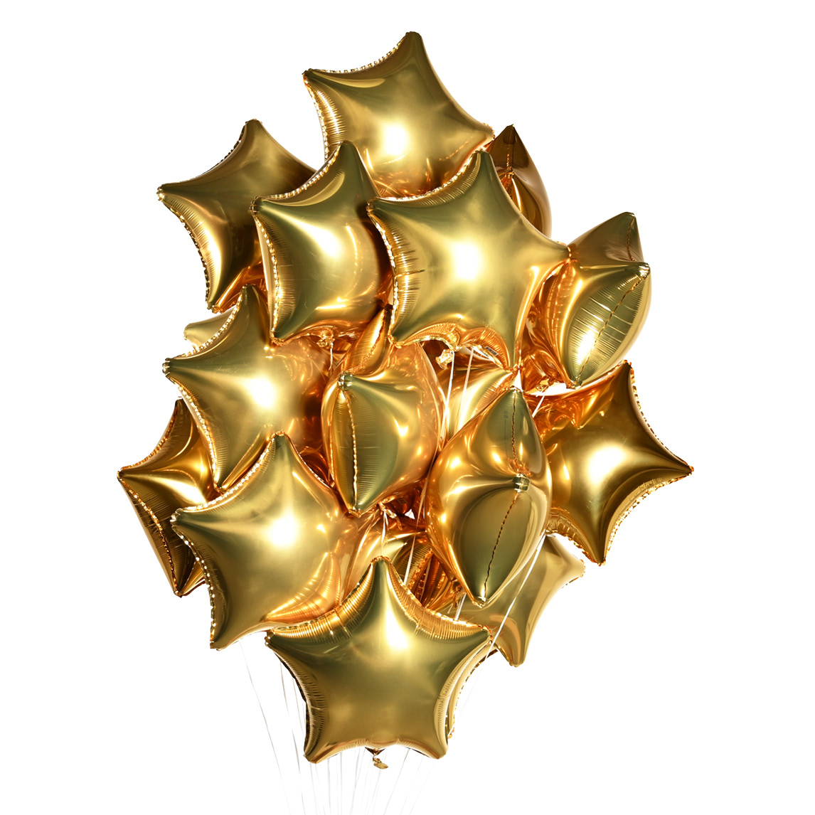 Воздушные шары Звезды (золото) 20 шт. надувные воздушные шары из фольги в форме сердца розовое золото 18 дюймов