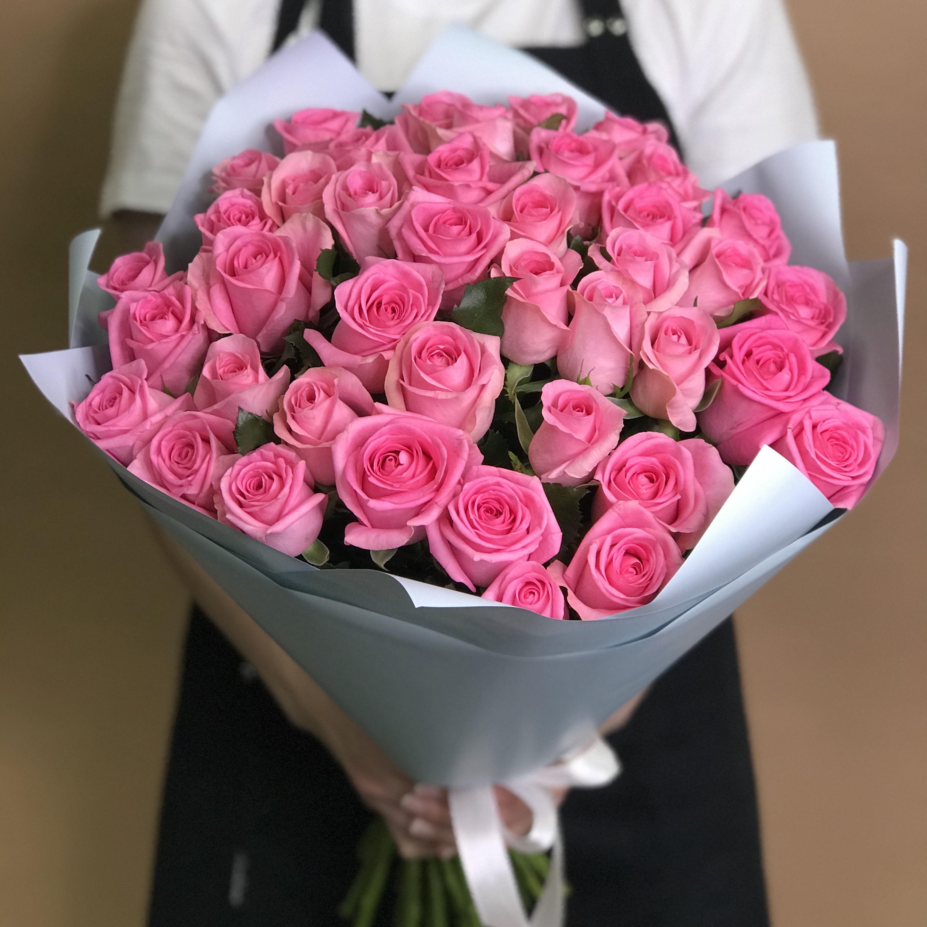 Букет из 41 розовой розы (70 см) букет из 41 нежно розовой розы кения 40 см standart