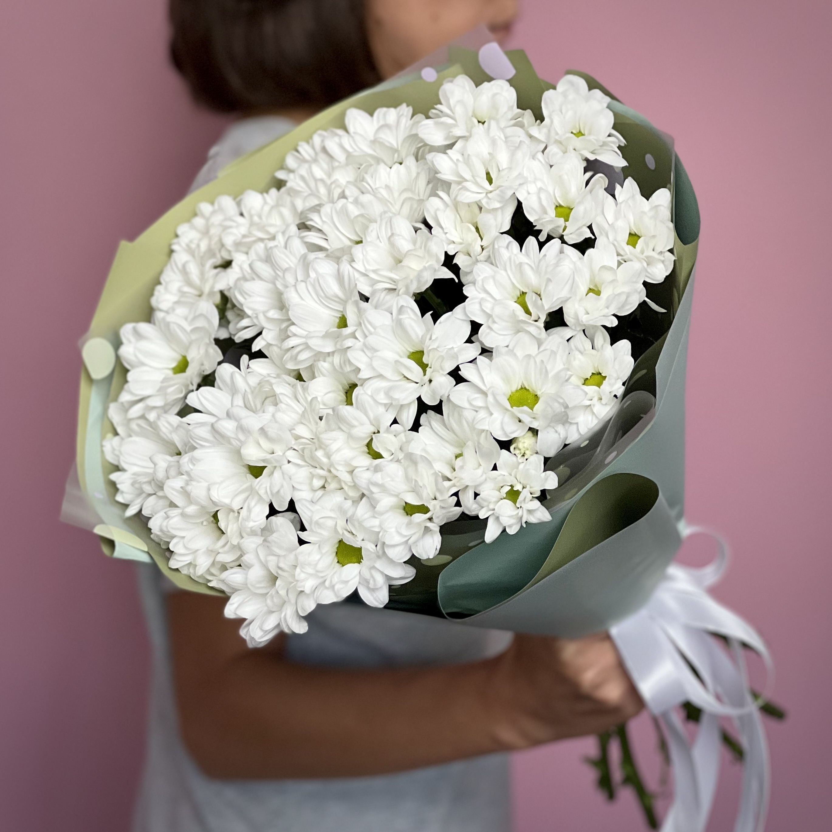 Хризантемы Букет из 9 кустовых хризантем