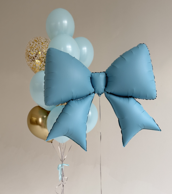 Для crm Воздушные шары надутые гелием, набор шаров голубой с бантом