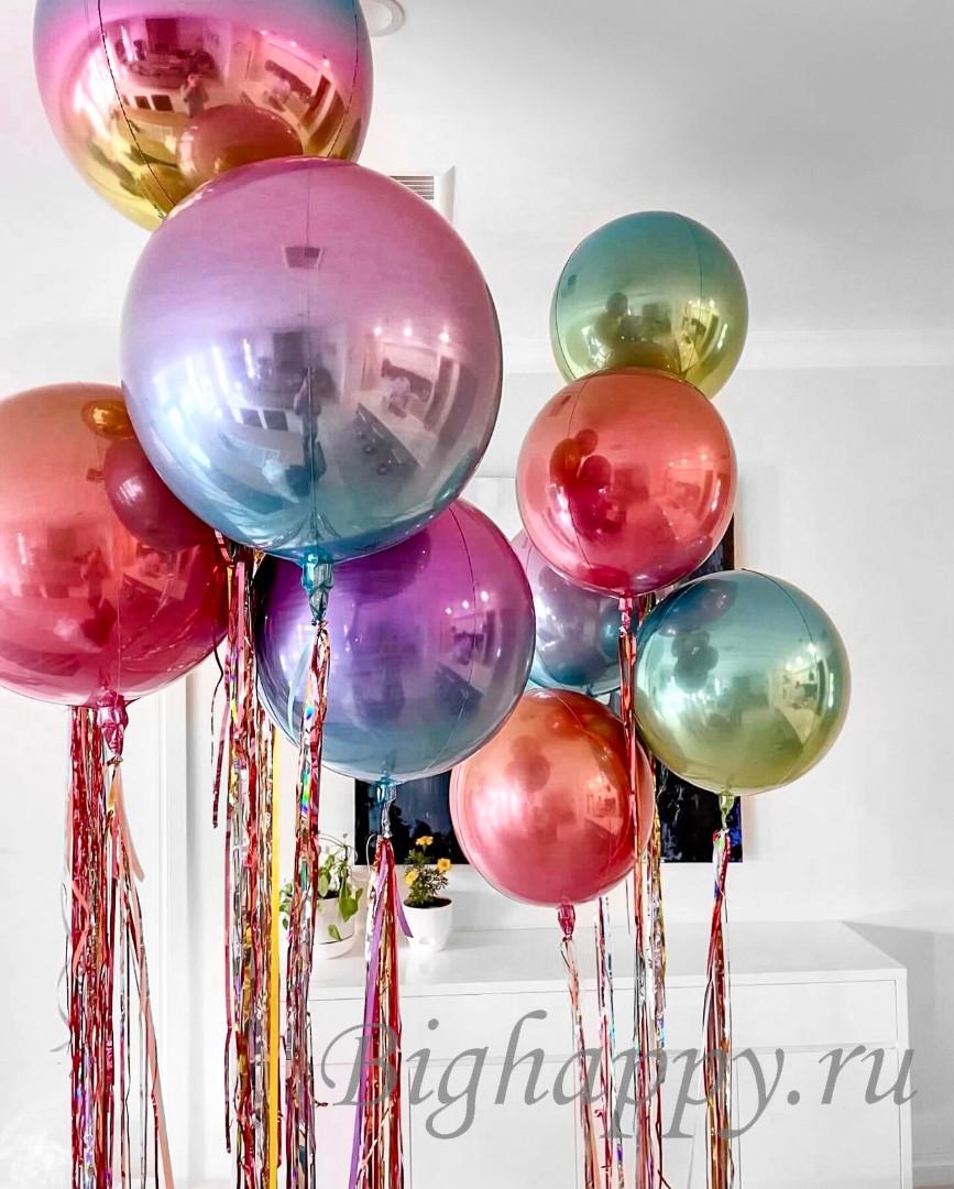 Для crm Яркий фольгированный шар-сфера с переливающейся поверхностью