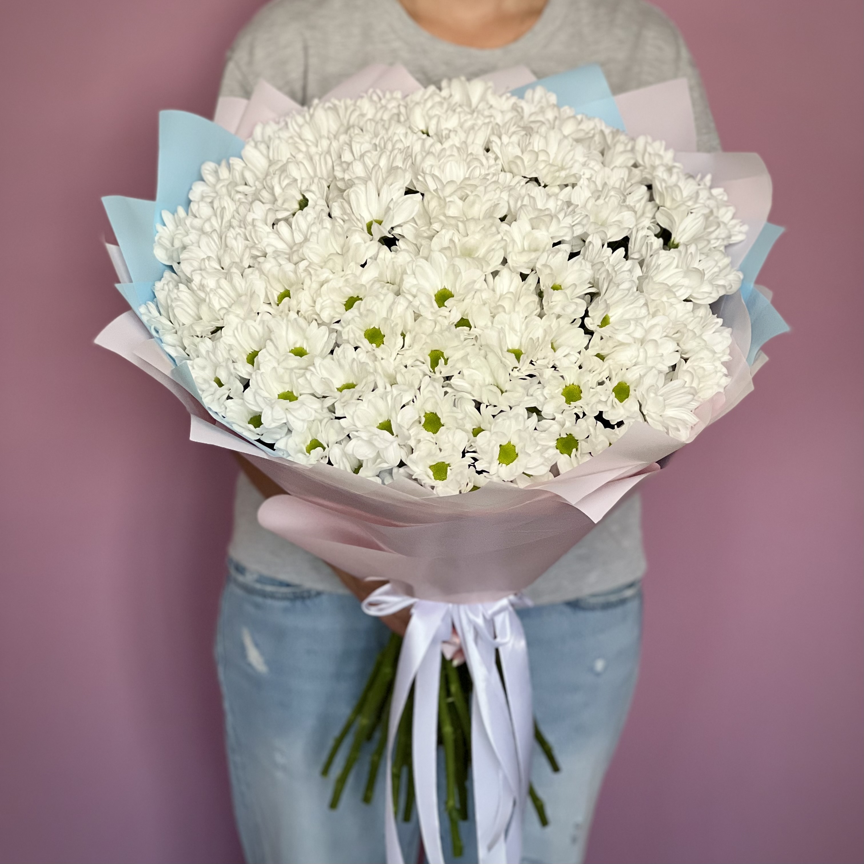 Хризантемы Букет из 21 кустовой хризантемы