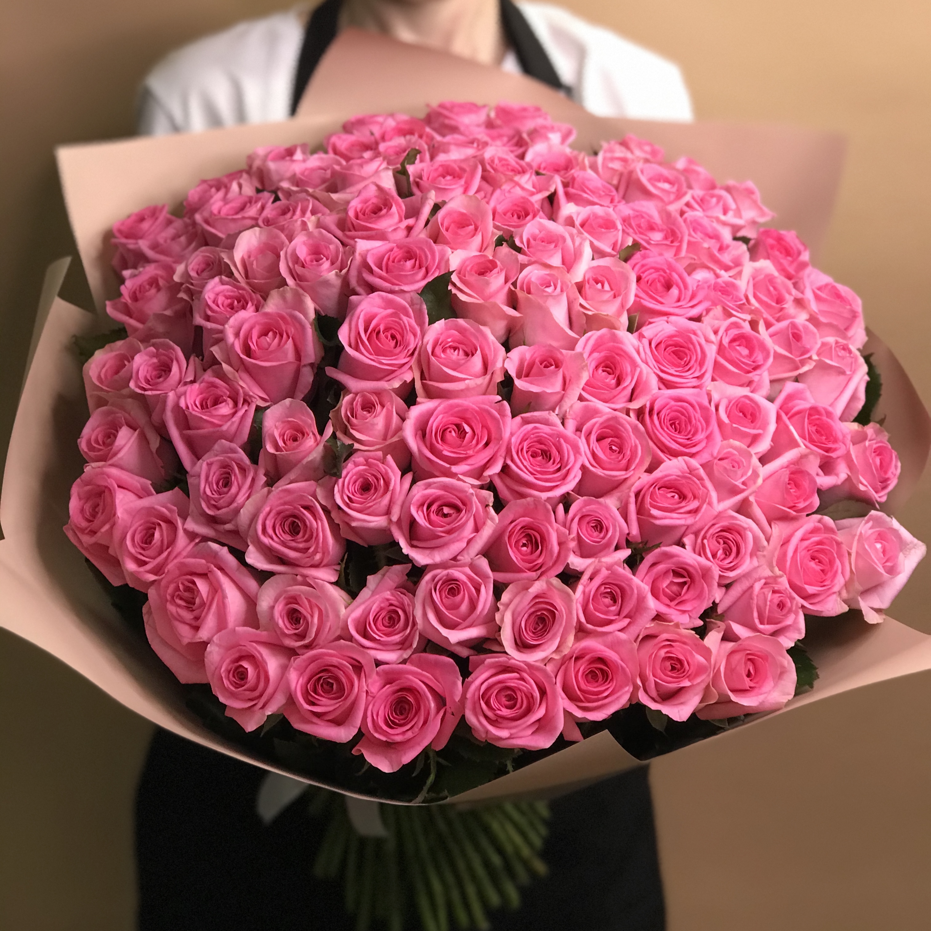 Букет из 101 розовой розы (70 см) букет из 101 розовой розы 40 см