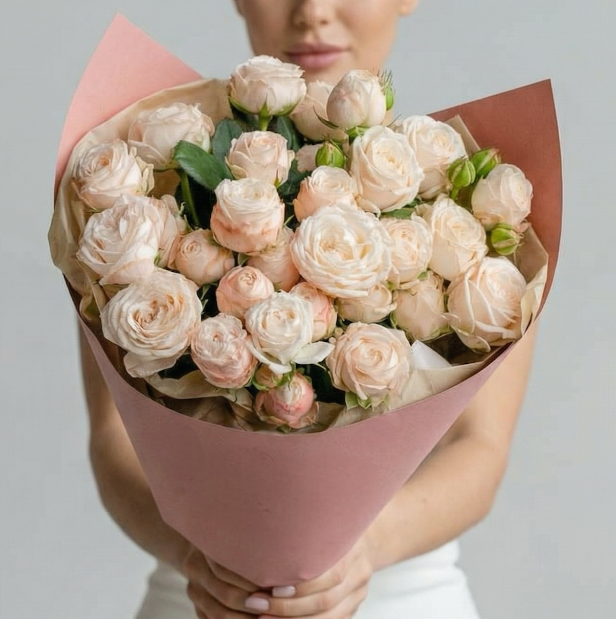 Кустовая роза Букет Утреннее сияние