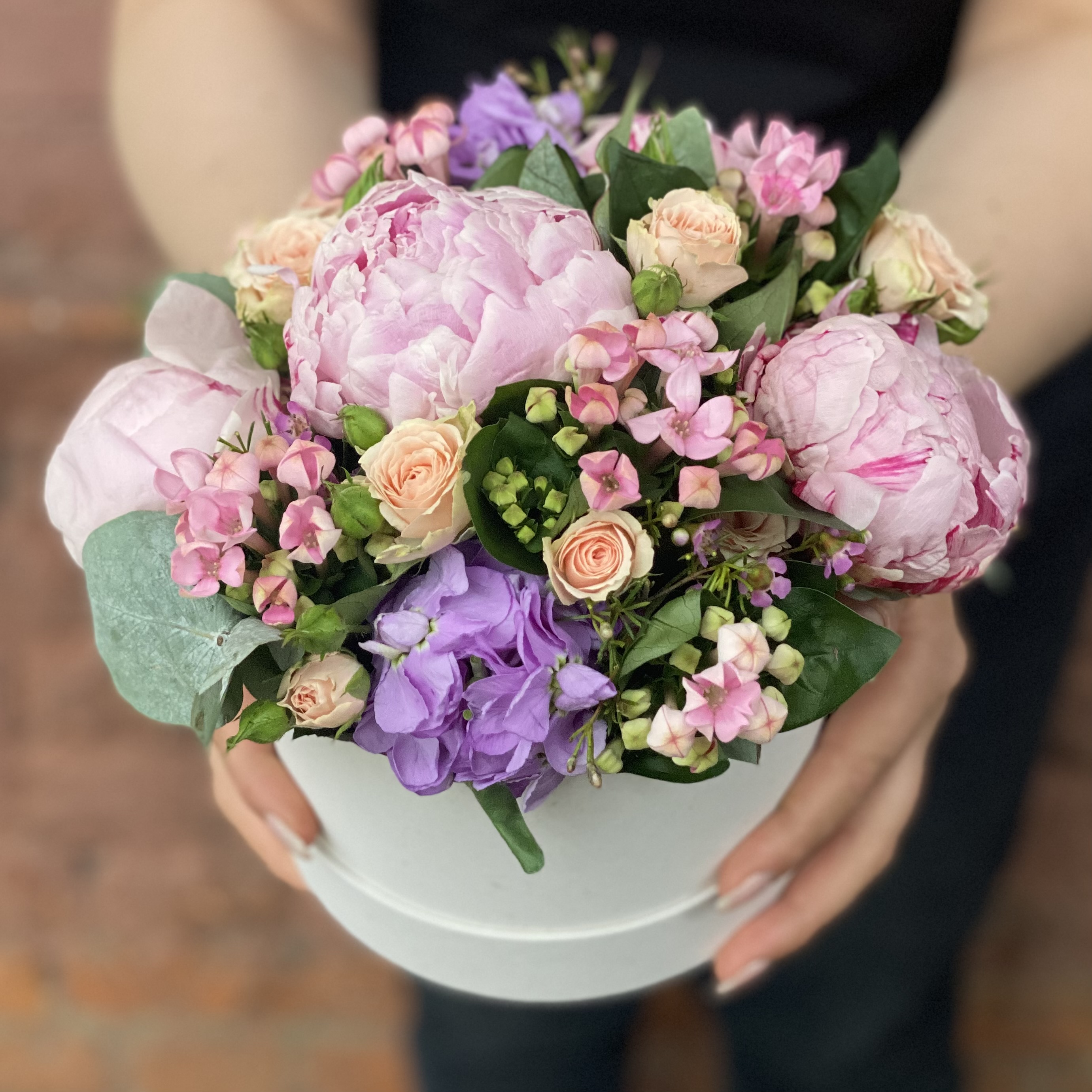 Пионы Цветы в коробке Акварель